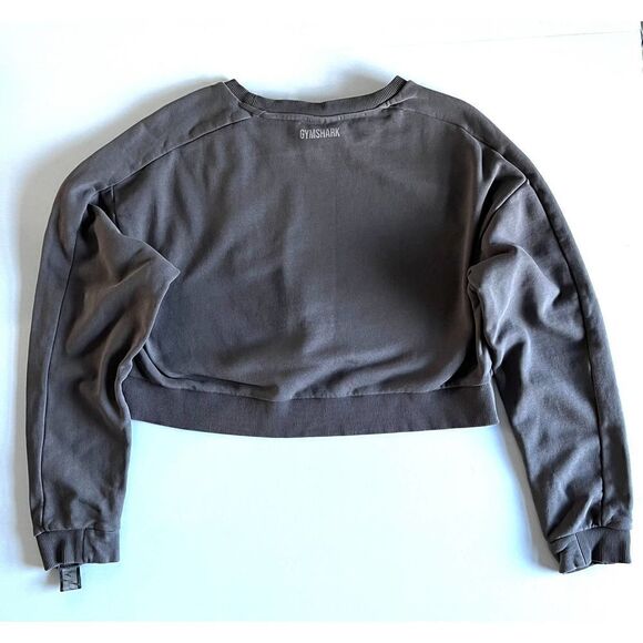 Gymshark 24/7 French Terry Cropped Sweatshirt Gem Grey Lavender Size XL - Picture 6 of 13